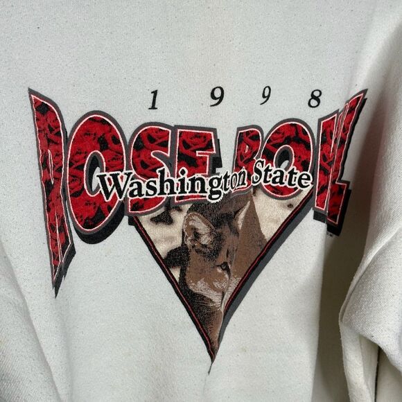Vintage 90s WSU Cougars Rose Bowl Sweatshirt Large - Picture 3 of 7